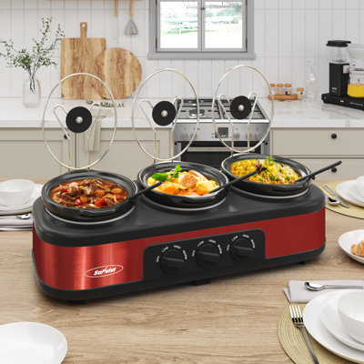 Sunvivi 3x1.5 Qt. Slow Cooker