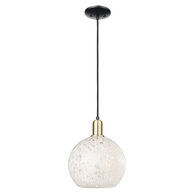 Arcadia - White Mouchette - 1 Light 10" Cord Hung Mini Pendant