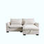 Canapé modulaire en velours côtelé confortable pour le salon avec coussins et accoudoirs ronds, canapé-lit en velours côtelé moderne avec repose-pieds profond et repose-pieds-894311159