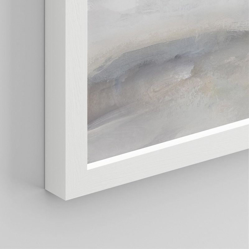 «Abstract Landscape Serene And Calming Aesthetic», reproduction de papier encadrée sur papier, 4 pièces, Blanc