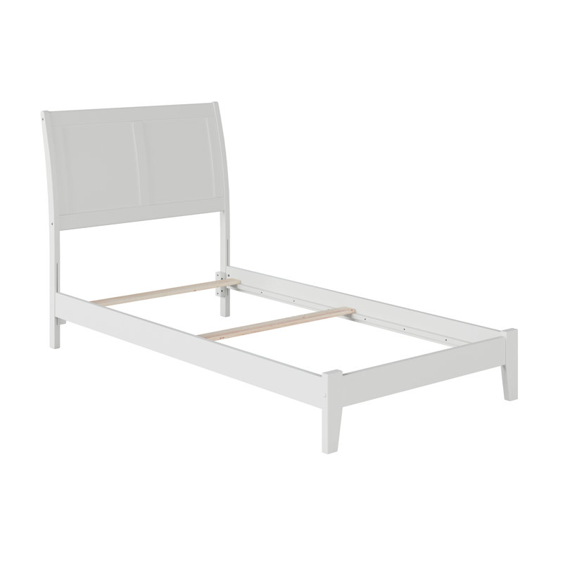  Lit de base en bois massif Lempley , Blanc, Simple TG