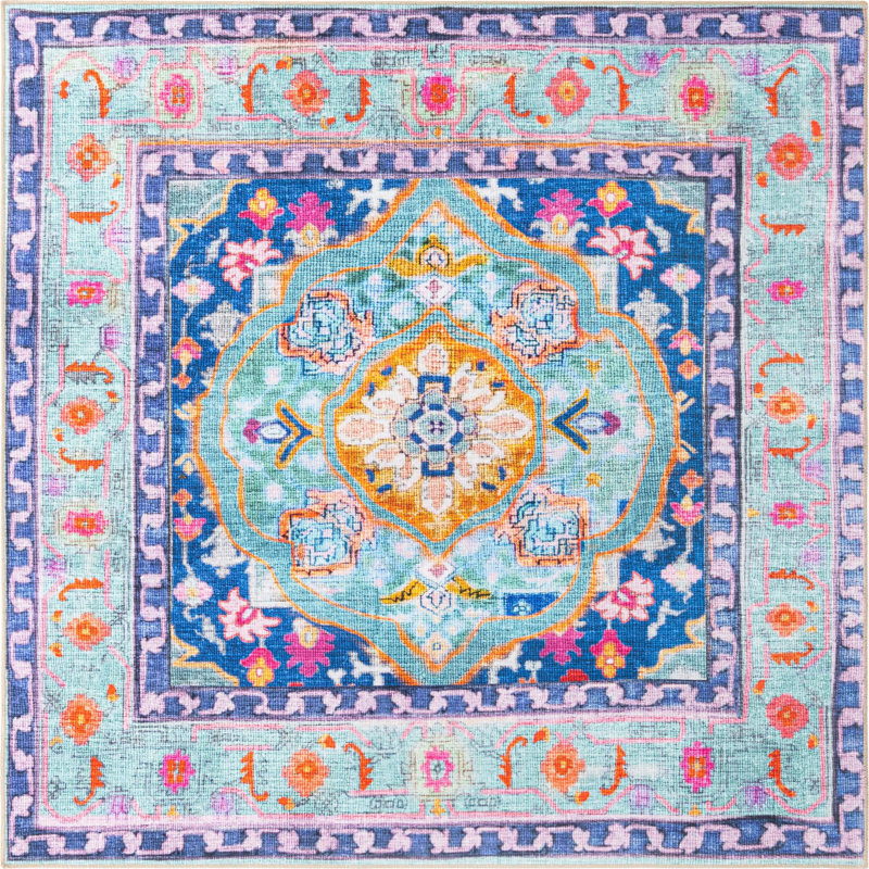 Sonja Chenille Oriental Indoor Rug, Square 7'6"
