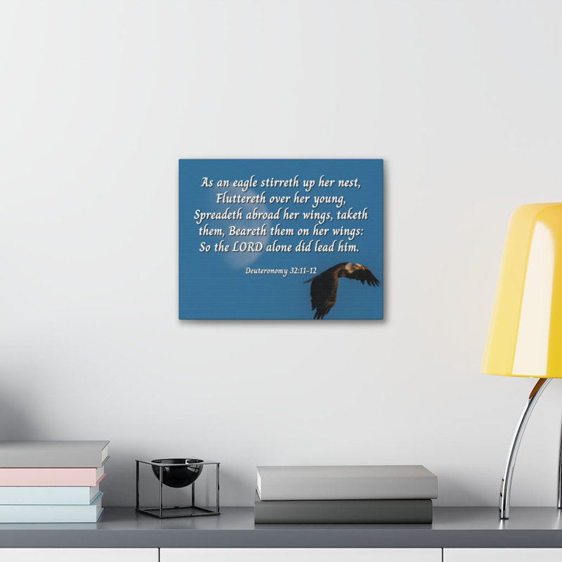 «Lord plomb Deutéronome 32: 11-12 Bible», art textuel sur toile tendue, H 24 po x l 30 po x P 1,25 po