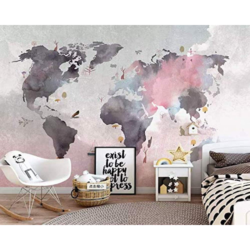 Dreamscape Atlas: carte du monde à l'aquarelle, L 6 po x l 108 po