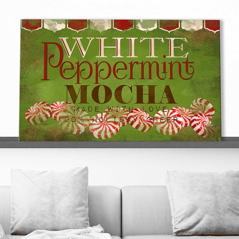 «White Peppermint Mocha (Horizontal)» par By Jodi - impression, H 24 po x l 40 po x P 1,5 po, Toile tendue