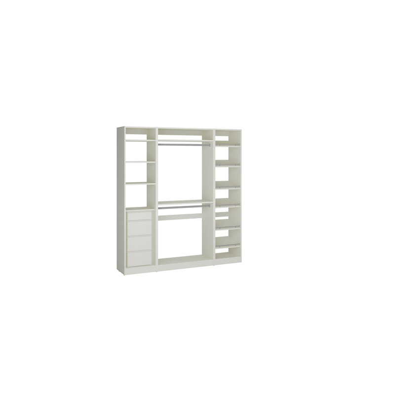 Ensembles de rangement pour garde-robe 18/36/18 po, H 84 po x l 72 po x P 16 po, Blanc