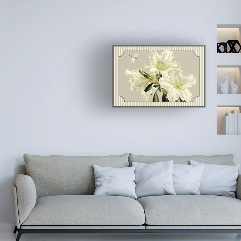 Art mural sur toile tendue - «Alabaster Blossoms - Horizontal» de Gail Fraser pour décoration de salon, de chambre à coucher ou de bureau - 22 x 32