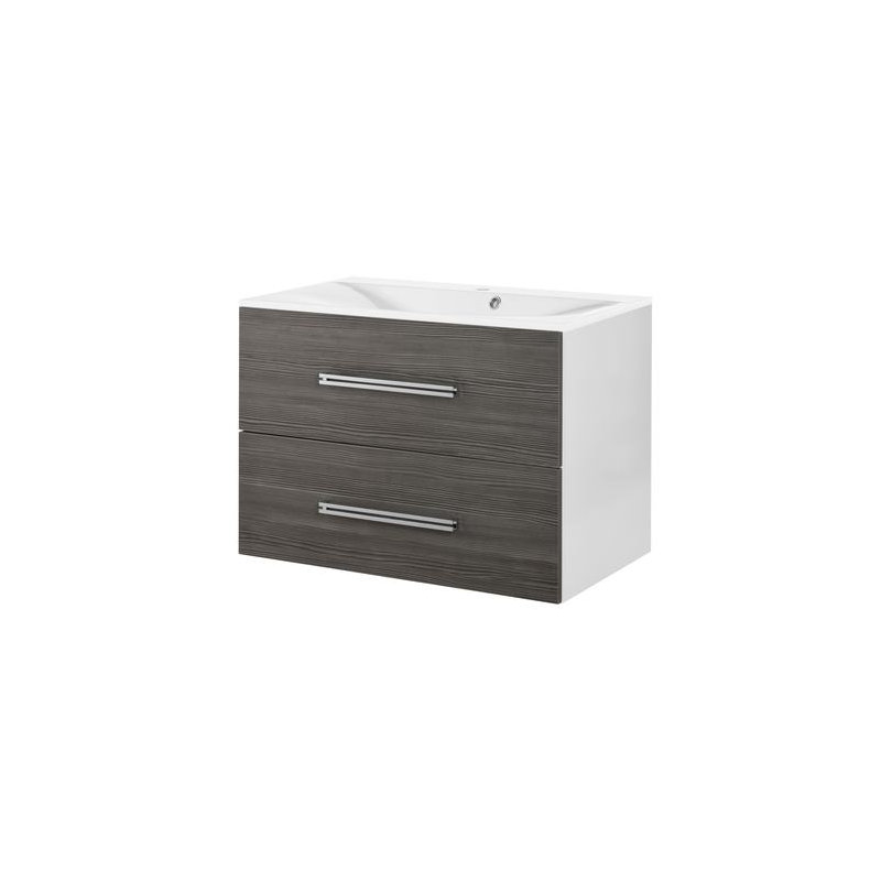 Como 800mm Single Bathroom Vanity with Integrated Basin, Anthracite/White