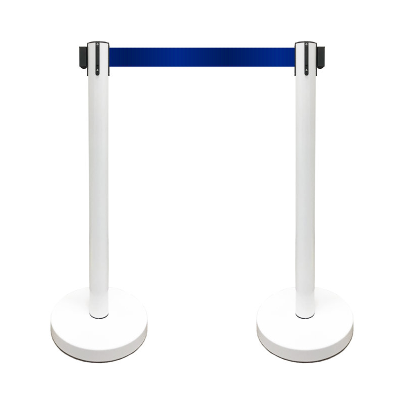 Barrière de sécurité pour ranchers de sécurité 36 "(2 poteaux avec ceinture bleue 78"), Blanc