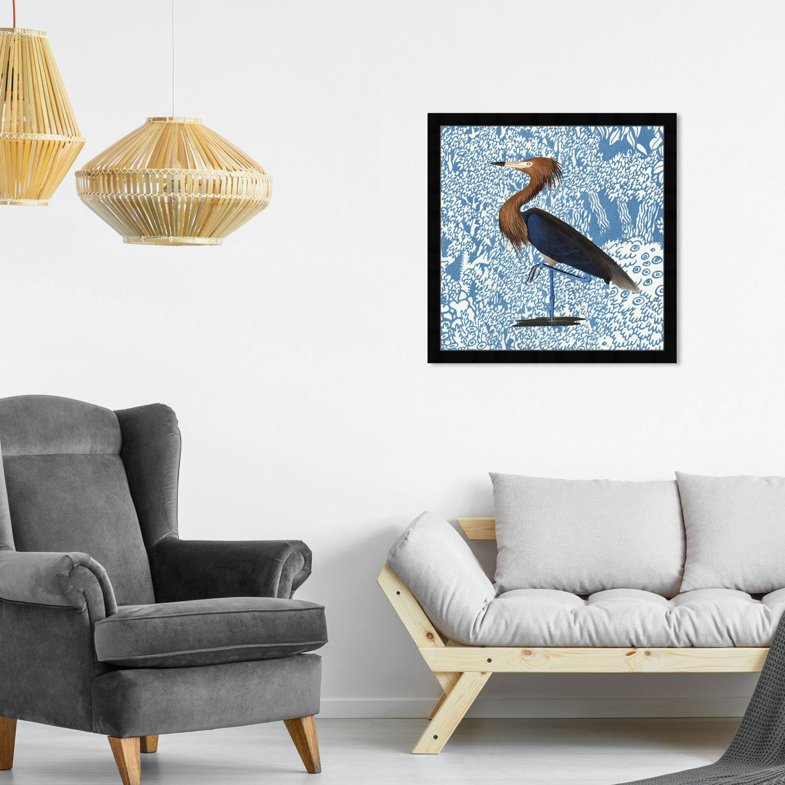 Bird Pose by Oliver Gal, Black, 22" H x 22" W x 0.5" D