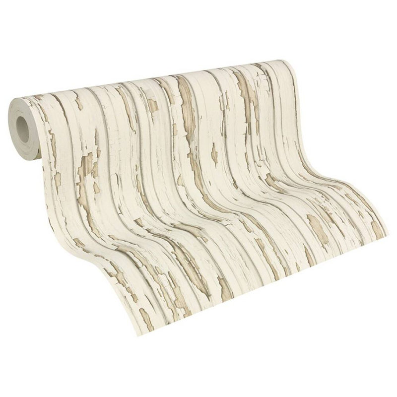 Rouleau de papier peint texturé L 33 pi x l 21 po Butoves, Beige/gris