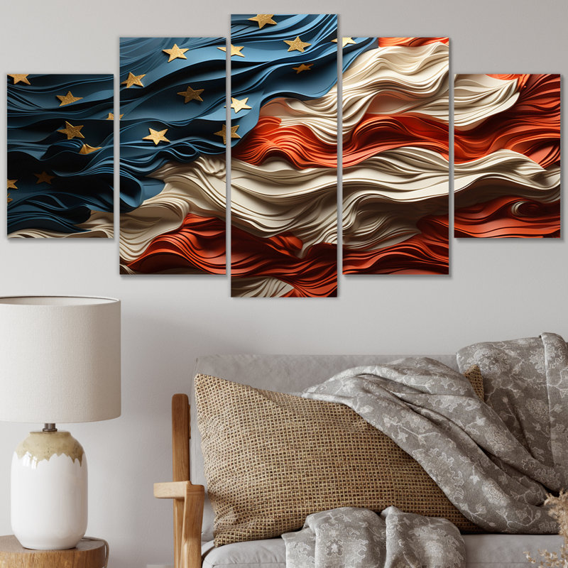 Drapeau moderne des États-Unis II, 5 pièces