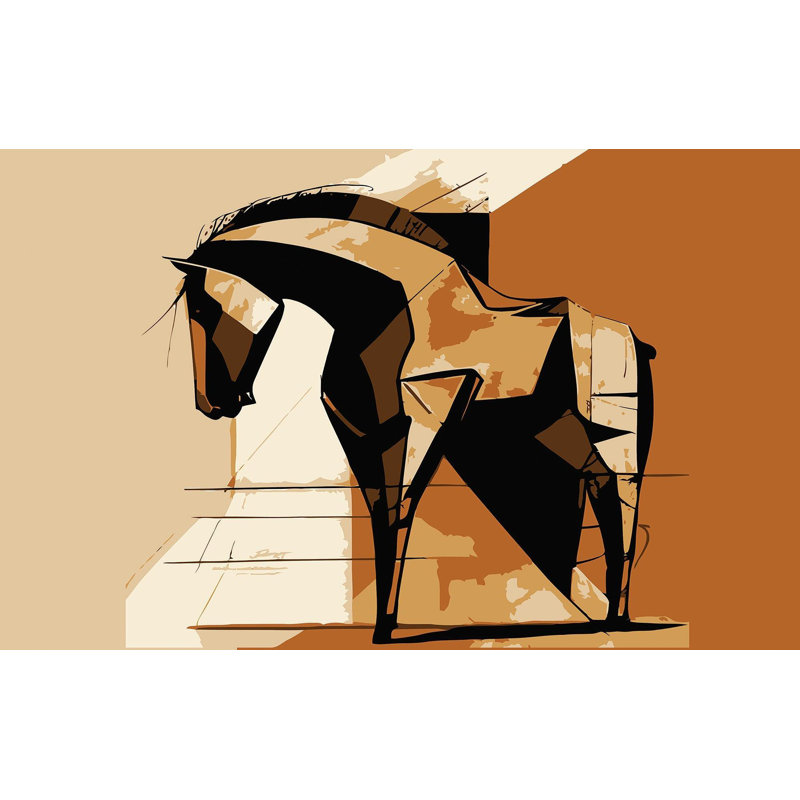 Papier peint de qualité supérieure - Cheval abstrait, L 96 po x l 120 po