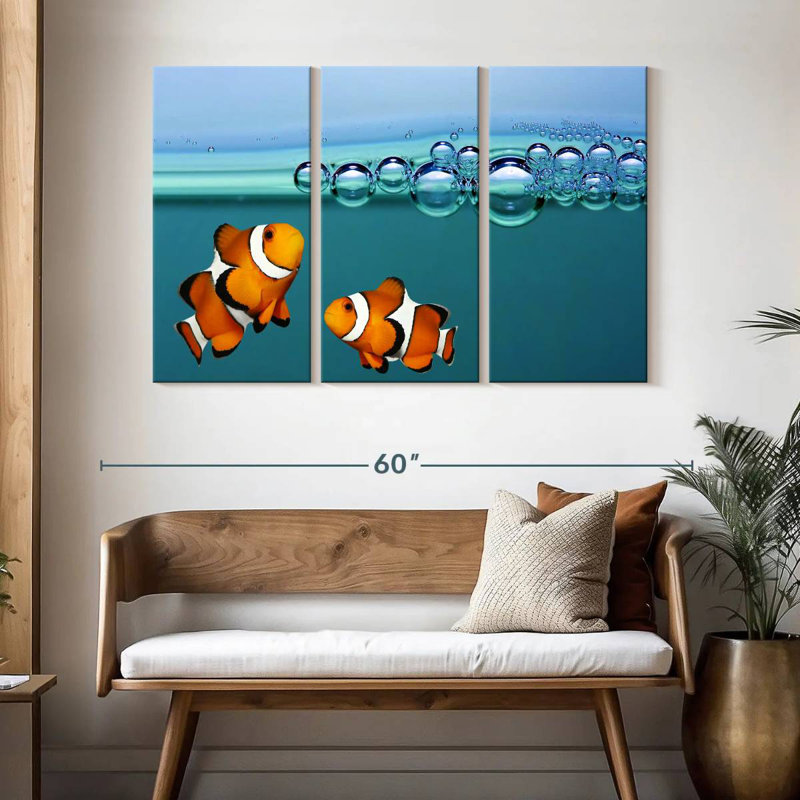 Brampt Clownfish Blowing Bubbles, 32" H x 50" W