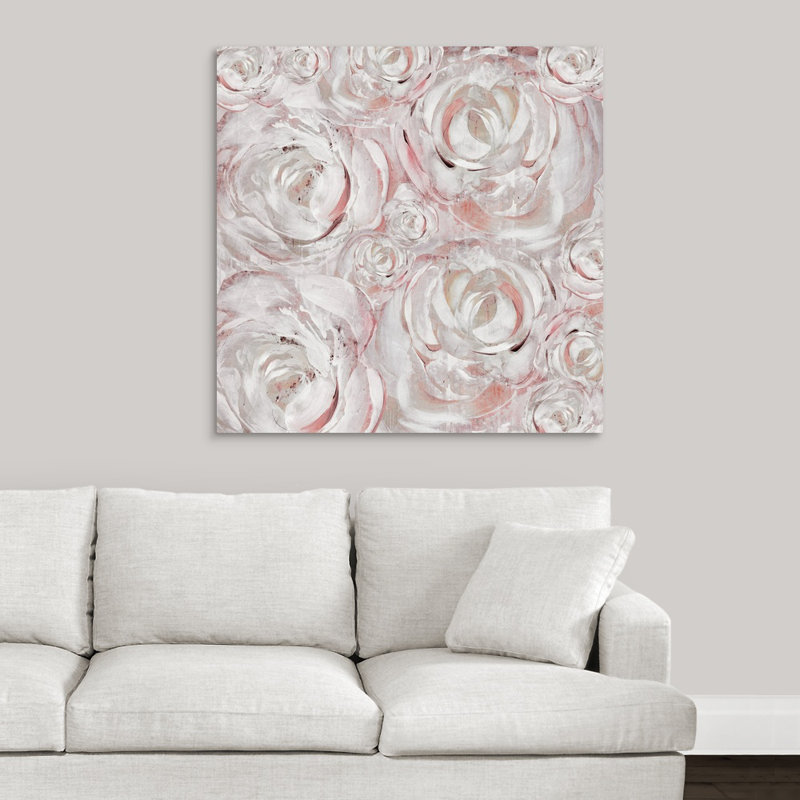 « rosé double iii », peinture sur toile, Toile tendue, H 36 po x l 36 po, Sans cadre
