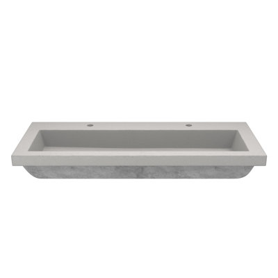Trough Concrete Handmade Rectangular Drop-in Bathroom Sink