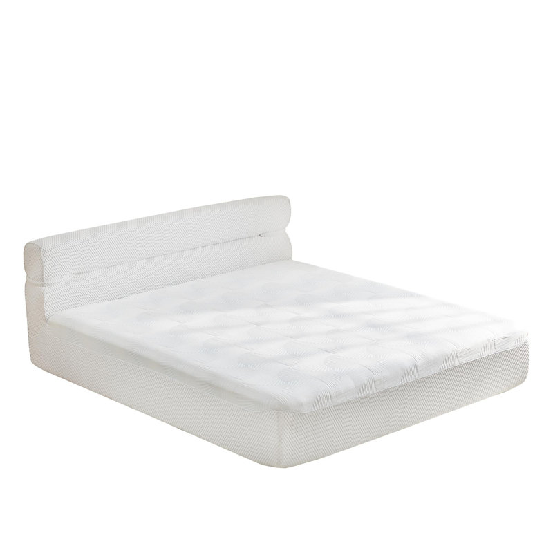 All In One Queen Mattress And Bed Frame 15 Inch Queen Size Mattresses In A Box With Cool Fabric, Pressure Relief, Motion Isolation No Assembly For Bedroom Apartment, White
