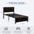 Laurea 3 Piece Bedroom Set, Industrial Bed Frame with 2 Nightstands Set, Metal Platform Bed with Wood Headboard & Footboard, Farmhouse Bedroom Furniture Set with Charging End Tables, 2 AC Outlets & 2 USB Ports, No Box Spring Needed-1962201644-1962201626