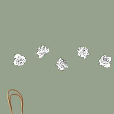 Décalcomanie murale à motif roses