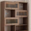 Solid Wood L-Shaped Retro-Style Extendable Bookcase-Desk Combo-1290292028-1290292029