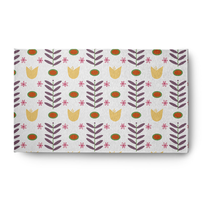 Chenille Floral Indoor / Outdoor Rug, Rectangle 3' x 5'