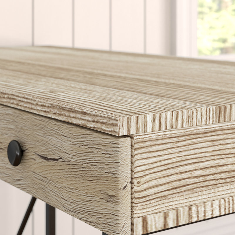 Blonde Metal Base Writing Desk