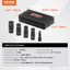 Lug Nut Impact Socket Set 1/2 in Drive Metric and SAE 6-Point Flip Socket