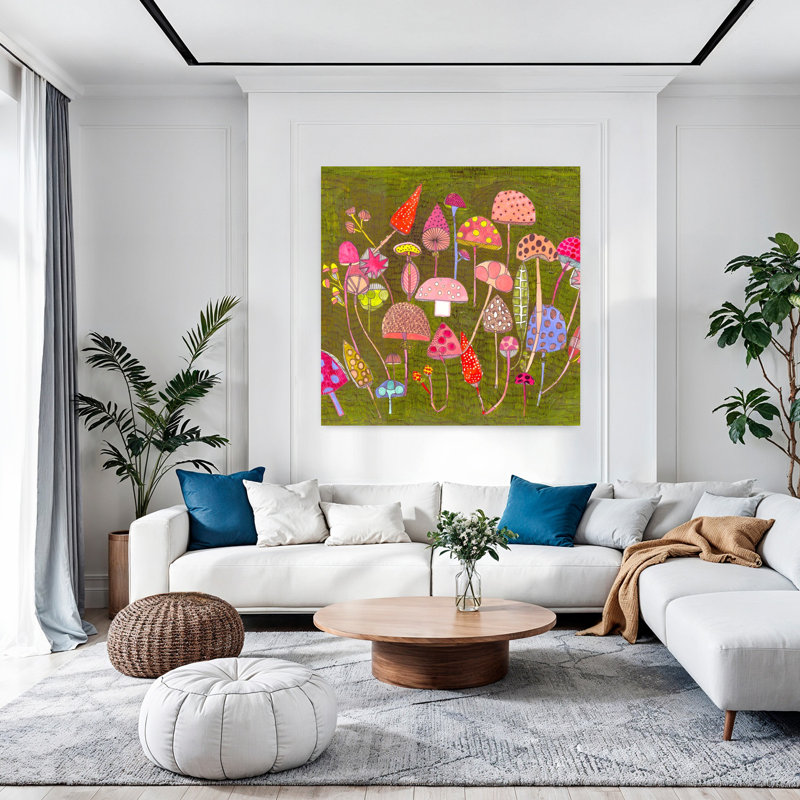 Contemporary Art, art mural contemporain fantaisiste, H 48 po x l 48 po