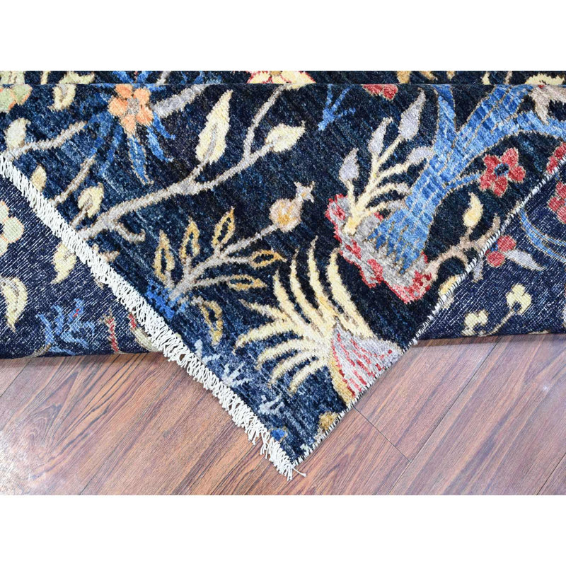 Tapis oriental noué à la main 8 pi x 8 pi Peshawar