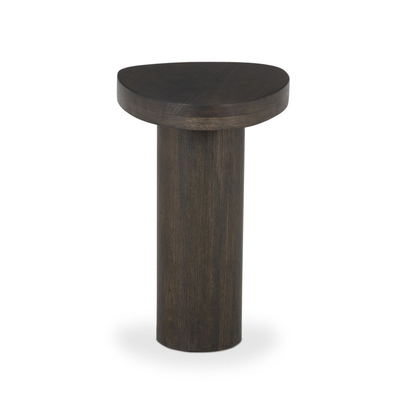 Zion End Table-Merlot Marble, Grey Tobacco Oak, Solid Wood