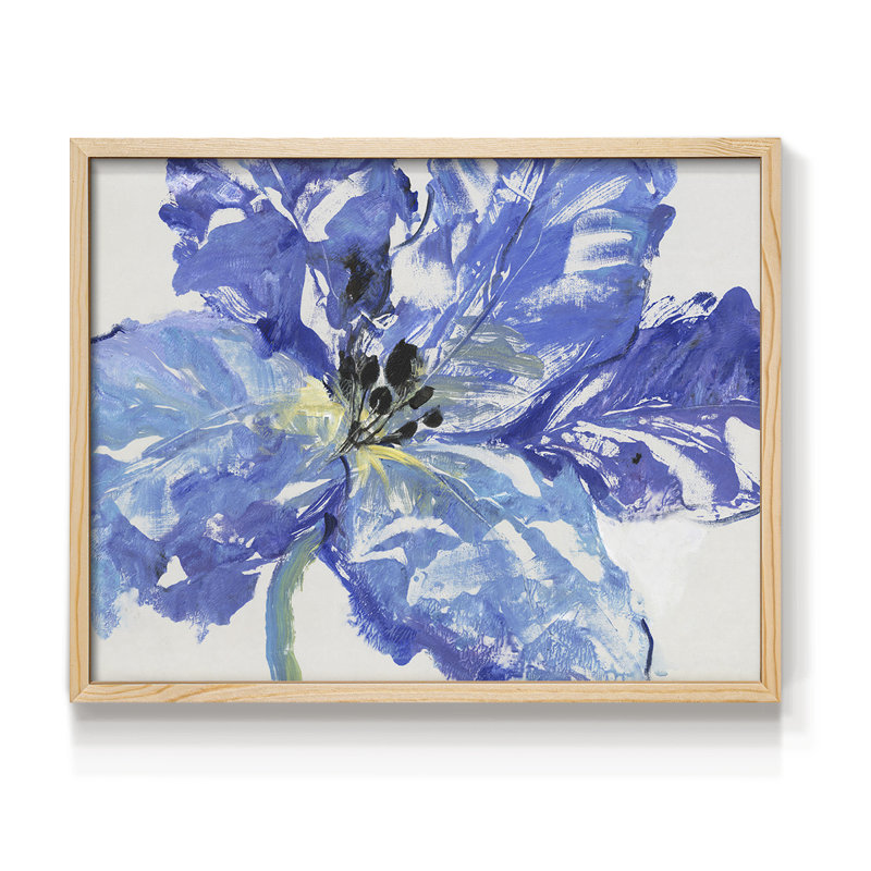 Fleur Bleue I - reproduction encadrée - réarmable, H 8 po x l 10 po, Naturel