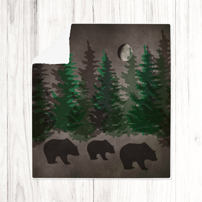 Throw Blanket, 68" W x 80" L, Gray/Green