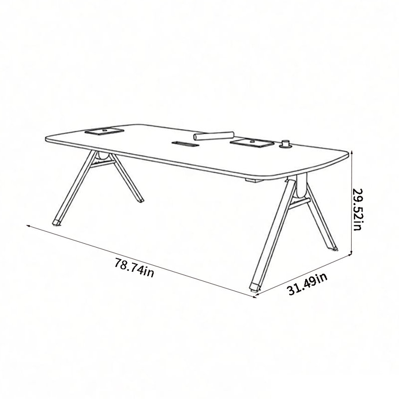 Table de conférence simple et moderne, H 29,52 po x L 78,74 po x l 31,49 po