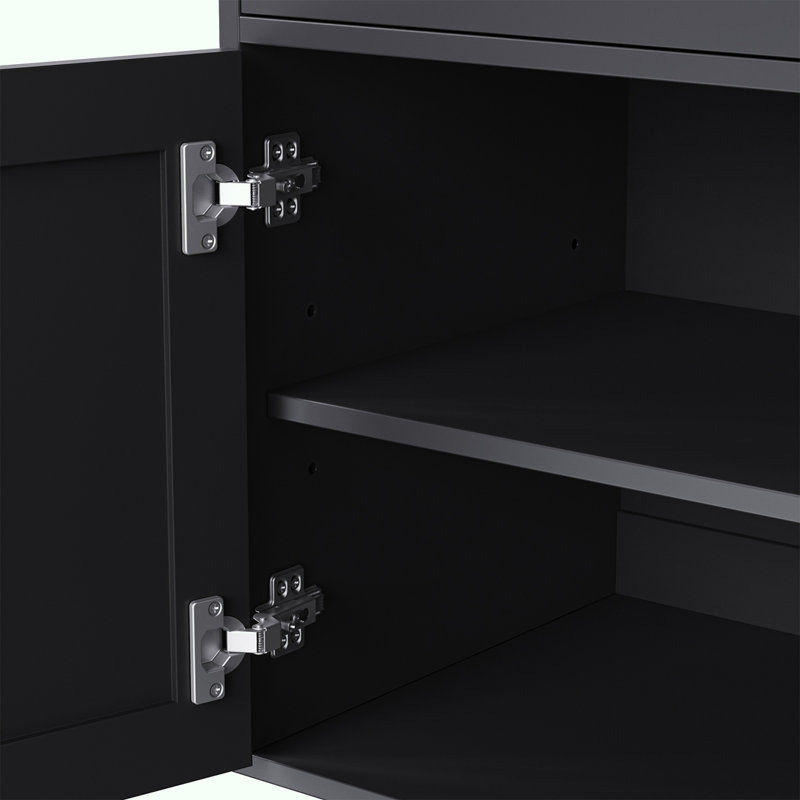 Armoire de rangement Farmhouse, Noir/naturel