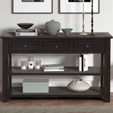 Solid Wood Buffet Console Sofa Table With 3 Drawers And 2 Shelves