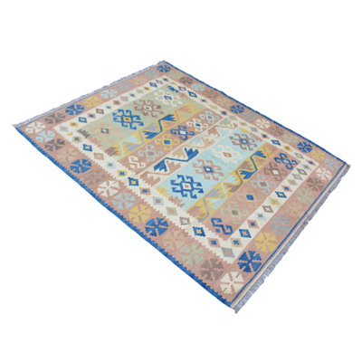 Mission Rectangle 125 cm x 305 cm Abstract Hand Woven Kilim