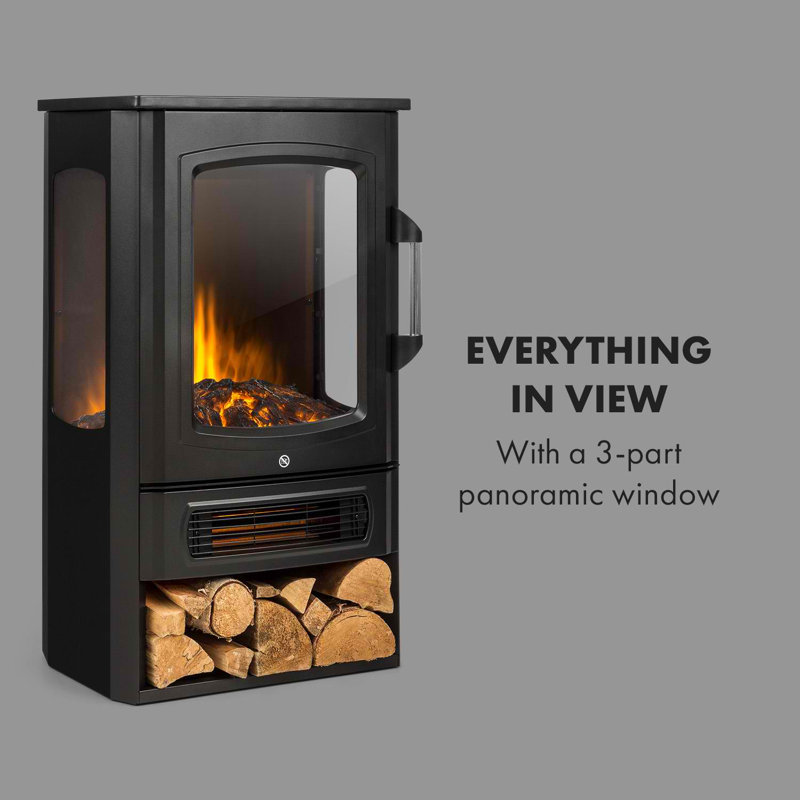 Bormio Klarstein 44.5cm W Electric Stove with 2 BTU, Black