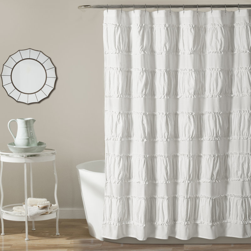 Rideau de douche uni Nova Ruffle, Blanc