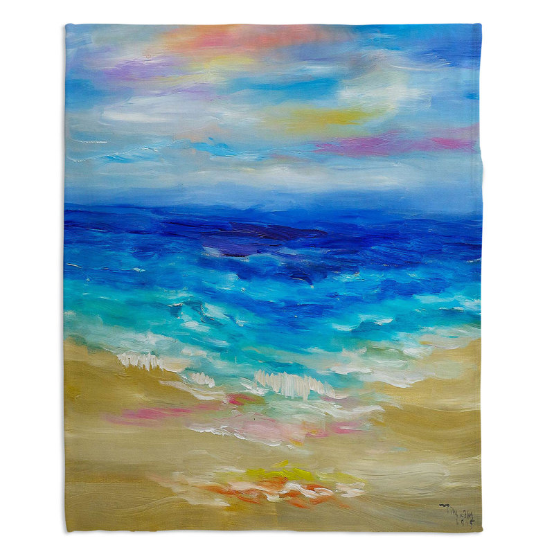 Couverture sherpa douce à vagues abstract iii, l 51 po x L 60 po