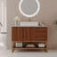 Meuble-lavabo moderne de 36 pouces avec lavabo vasque en céramique et cadre doré