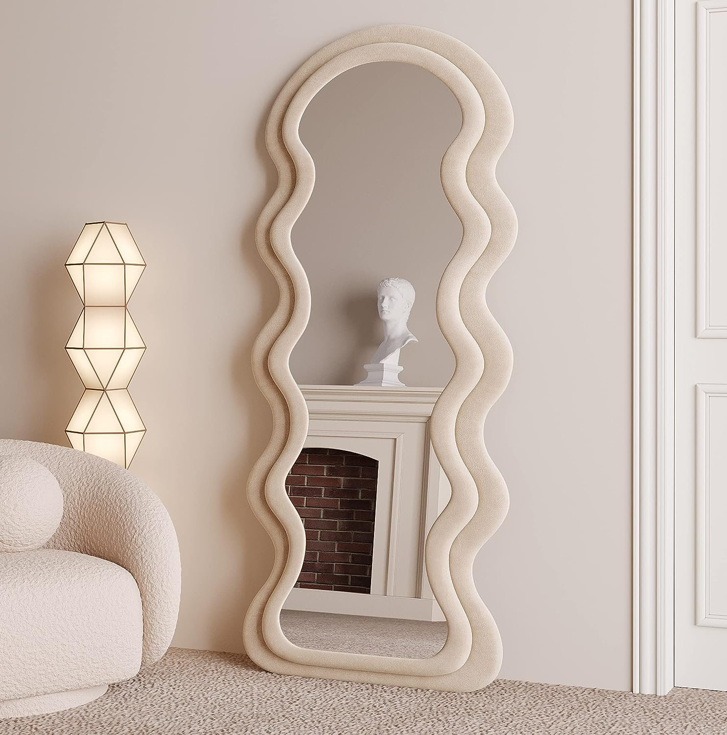 Rosdorf Park Kalilah Wavy Floor Mirror | Wayfair