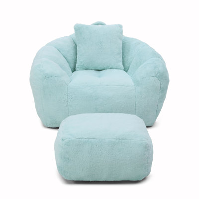 Bean Bag Chair with Footstool by Ebern Designs