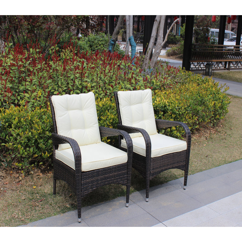 Chaises de salle à manger 2 pièces avec coussins Liberatore (coussin beige)