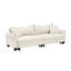 Housse de coussin amovible en velours côtelé beige avec cadre - investissement à long terme-1156138499