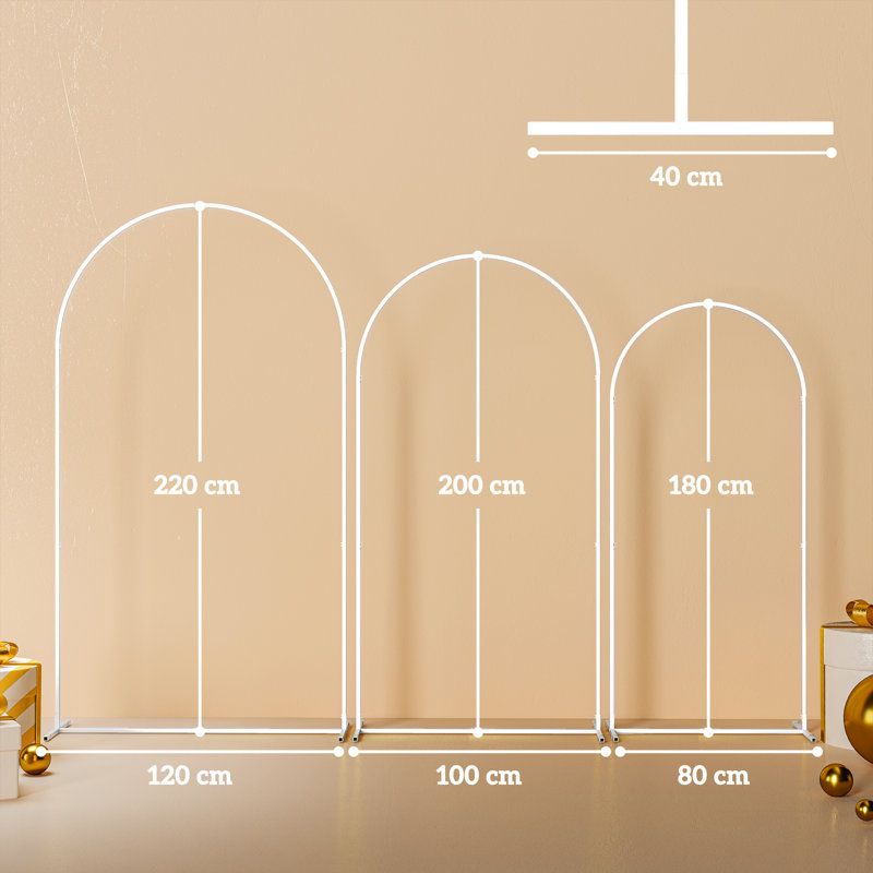 120cm W x 40cm D Metal Arbour in White