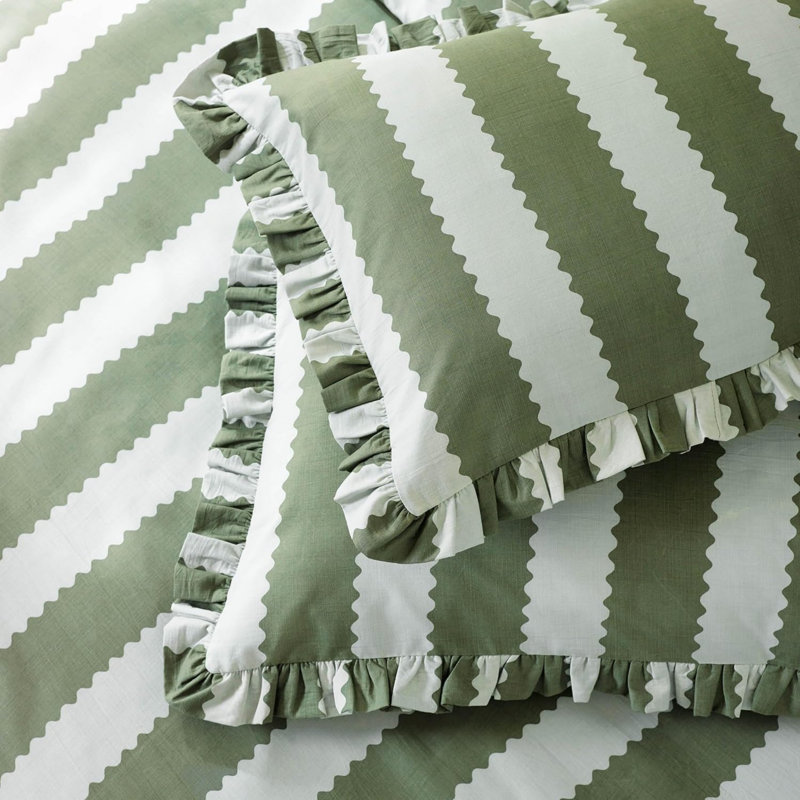 Cotton Blend Striped Duvet Cover Set