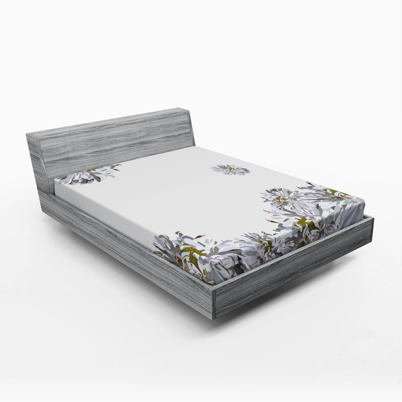 Microfiber Floral Fitted Sheet, Full Fitted Sheet