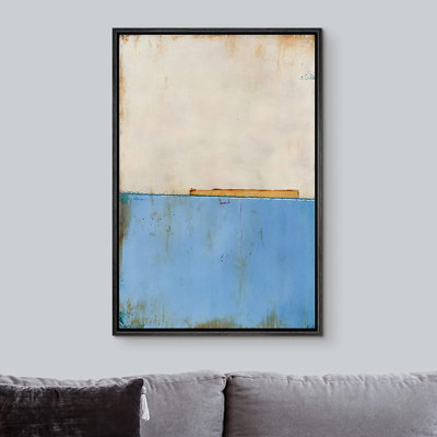 Minimal Landscape " Grunge Retro Blue Brown Geometric Color Field " Painting Print