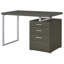 Bureau réversible à 3 tiroirs gris patiné
