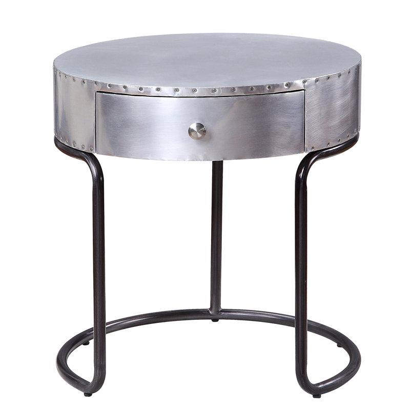 Table de bout en aluminium et rangement